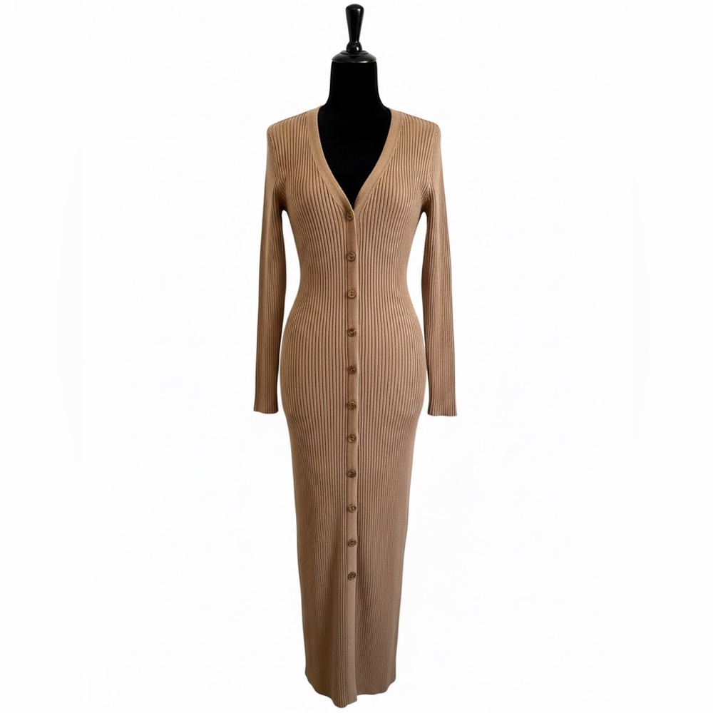 2/$30 - Harper Rose Long Sleeve Ribbed Sweater Dress in Camel Women’s Small‎